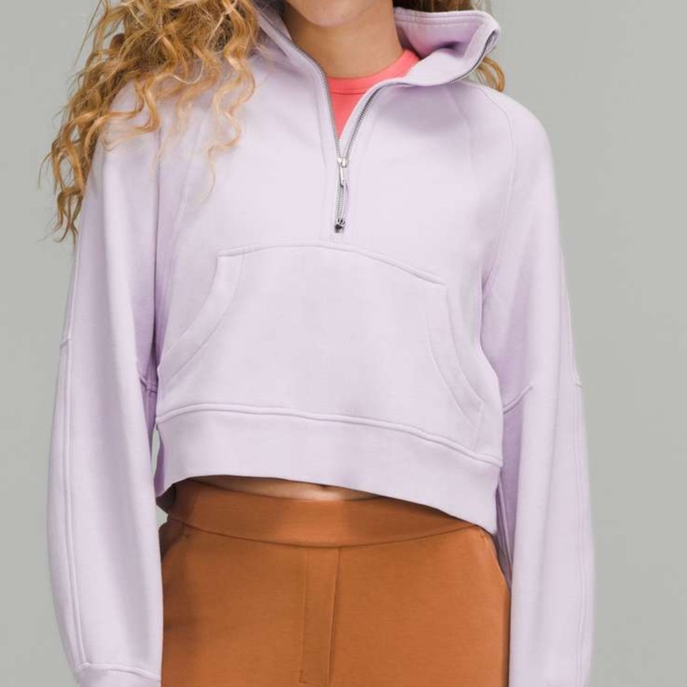 Lululemon Scuba Oversized Funnel Neck Half Zip in Lavender Dew